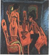 Ernst Ludwig Kirchner, Tower room - Selfportrait with Erna